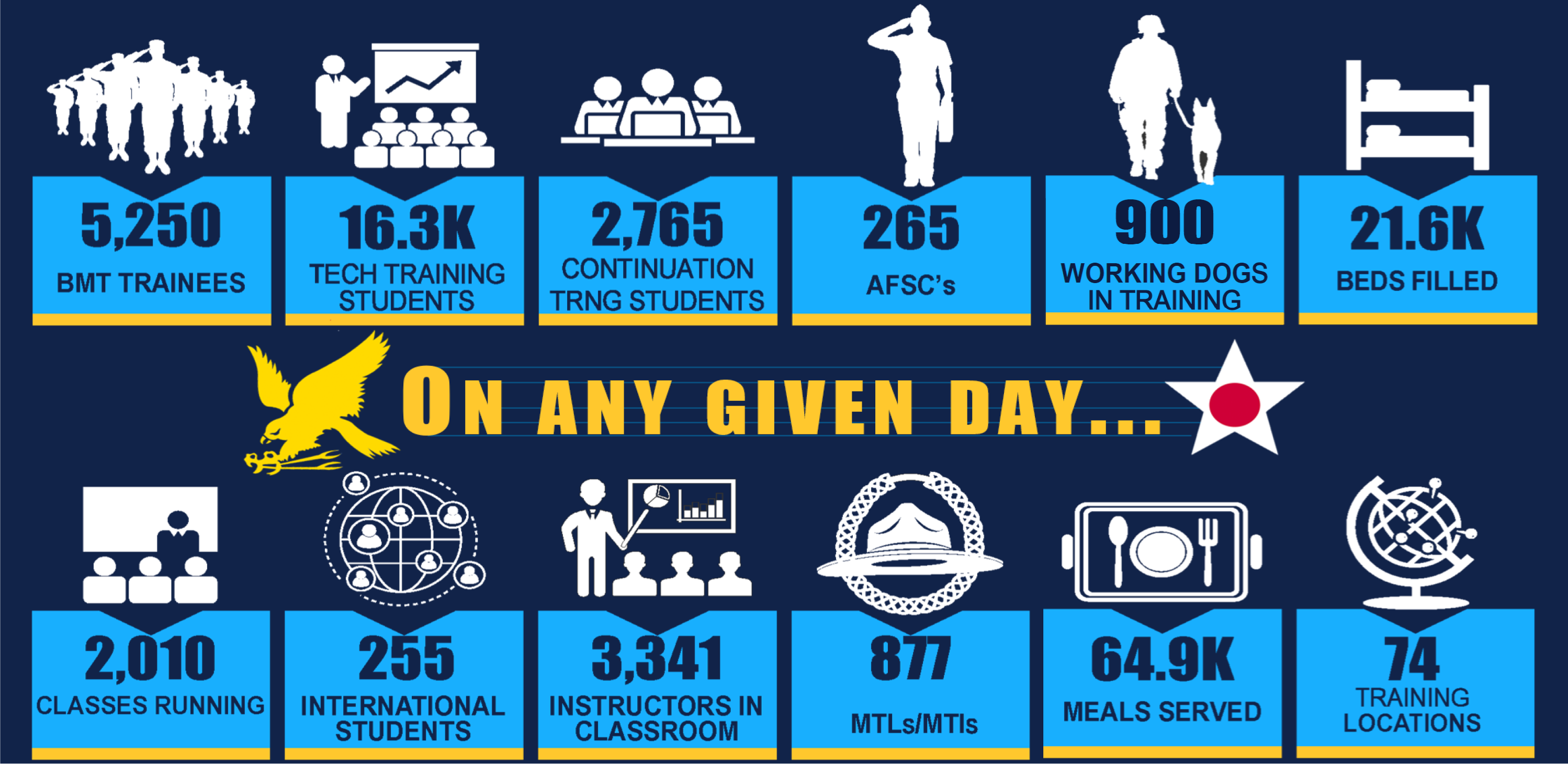 Infographic of statistics of BMT and Tech Training